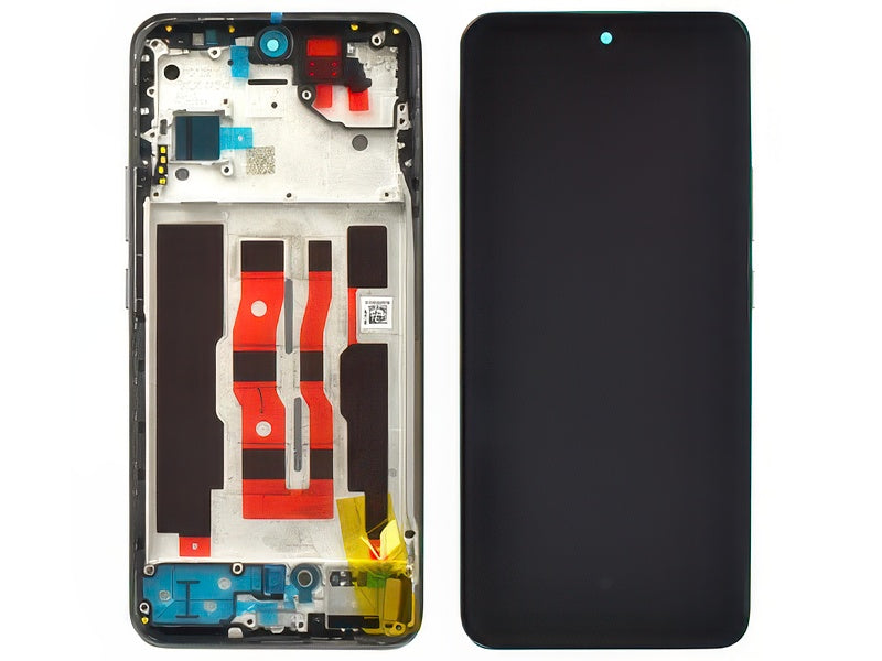 Lcd + Touch Screen + Frame + Tasti laterali Astro Argento per Oppo Reno 12 5G
