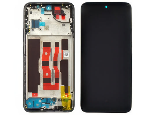 Lcd + Touch Screen + Frame + Tasti laterali Nero Brown per Oppo Reno 12 5G