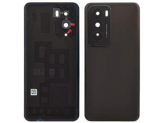 Cover Batteria + Vetrino Camera + Adesivi Nero Brown per Oppo Reno 12 5G