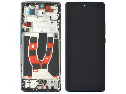 Lcd + Touchscreen + Frame + Tasti Laterali Ice Blue per Oppo Reno10 5G