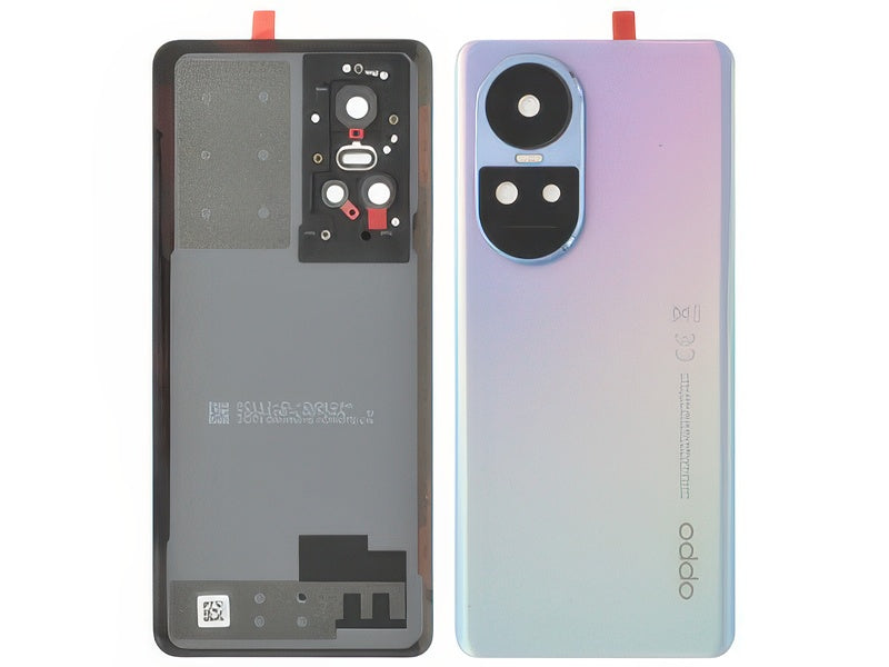 Cover Batteria + Vetrino Camera + Adesivi Ice Blue per Oppo Reno10 5G