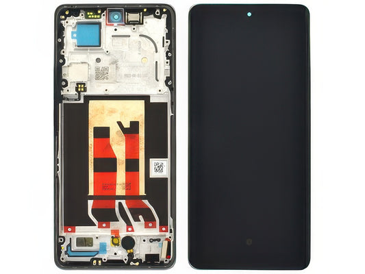 Lcd + Touchscreen + Frame + Tasti Laterali + Vibrazione Silvery Grigio per Oppo Reno10 Pro 5G