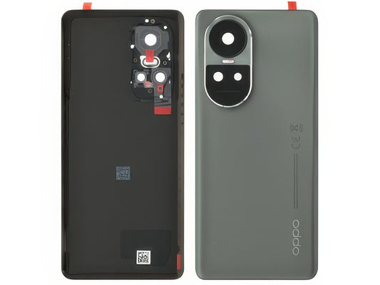 Cover Batteria + Vetrino Camera + Adesivi Silvery Grigio per Oppo Reno10 Pro 5G