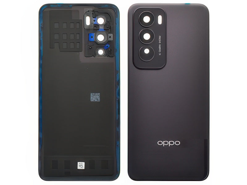 Cover Batteria + Vetrino Camera + Adesivi Nebula Nero per Oppo Reno 12 Pro 5G