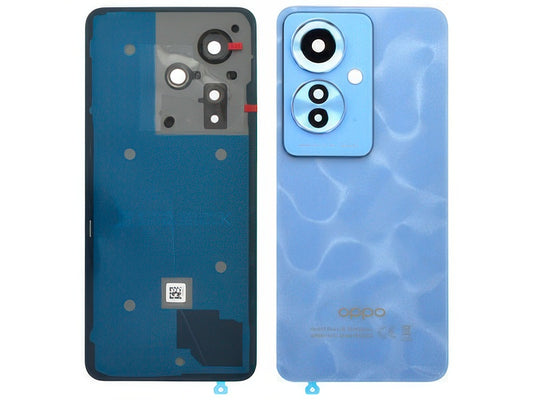 Cover Batteria + Vetrino Camera + Adesivi Ocean Blu per Oppo Reno11 F 5G