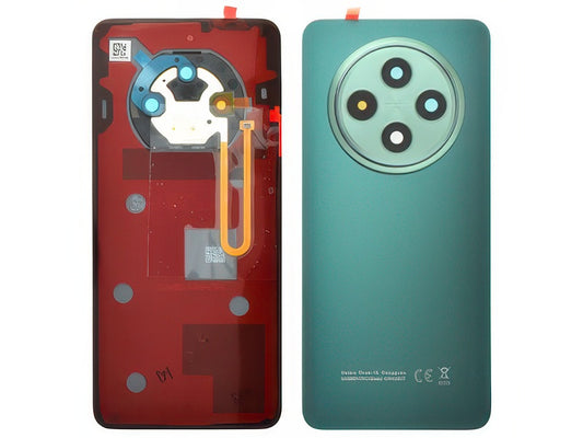 Cover Batteria + Vetrino Camera + Adesivi + Flash Nero Verde per Oppo Reno12 FS 5G