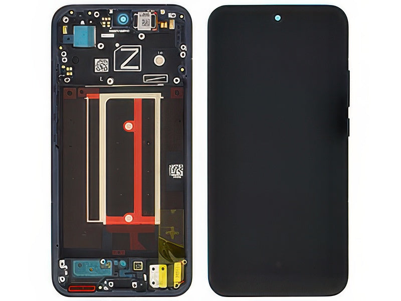 Lcd + Touch Screen + Frame + Tasti laterali Luminous Blu per Oppo Reno13 5G