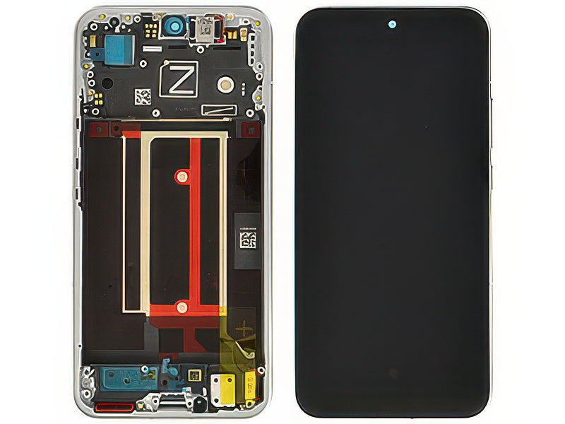 Lcd + Touch Screen + Frame + Tasti laterali Plume Bianco per Oppo Reno13 5G