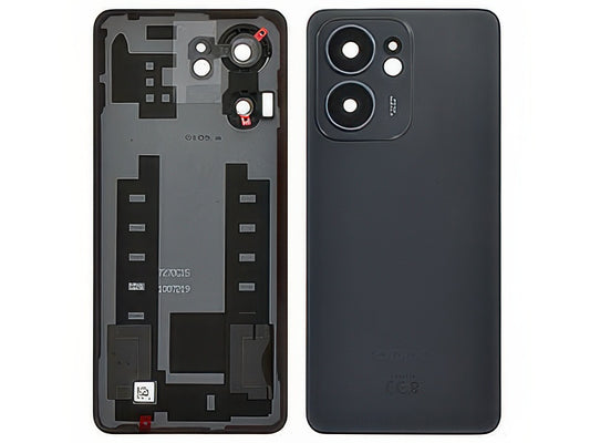 Cover Batteria + Vetrino Camera + Adesivi Graphite Grigio per Oppo Reno13 F 5G