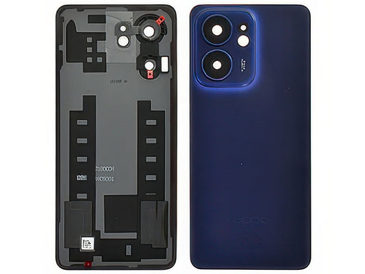 Cover Batteria + Vetrino Camera + Adesivi Luminous Blu per Oppo Reno13 F 5G