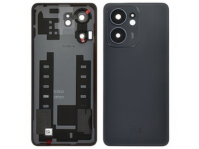 Cover Batteria + Vetrino Camera + Adesivi Graphite Grigio per Oppo Reno13 FS 5G