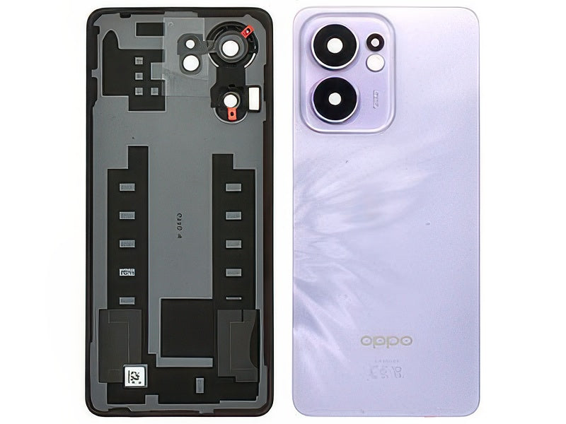 Cover Batteria + Vetrino Camera + Adesivi Plume Viola per Oppo Reno13 FS 5G