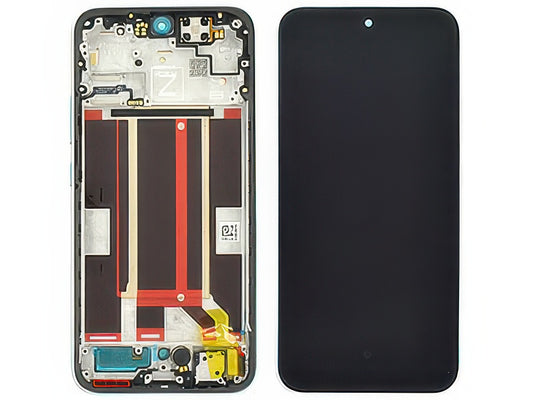 Lcd + Touch Screen + Frame + Tasti Laterali Opal Blu per Oppo Reno14 F 5G