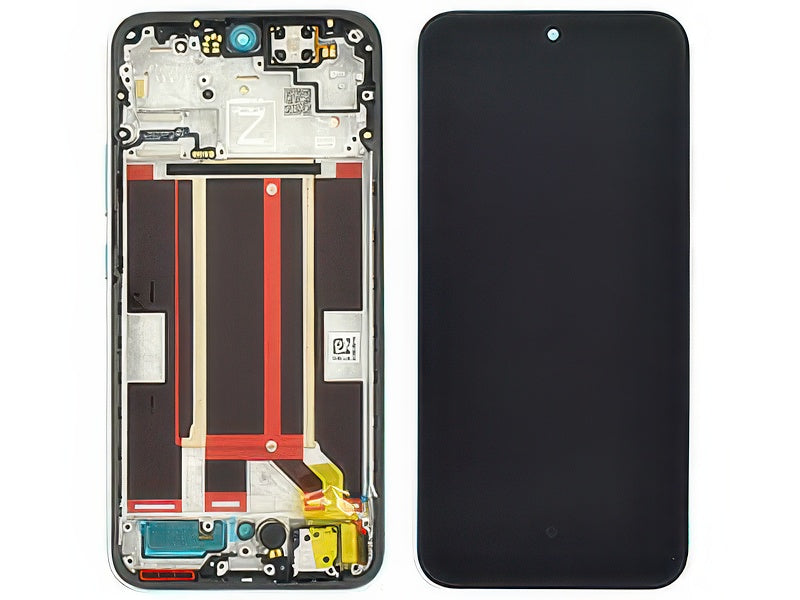 Lcd + Touch Screen + Frame + Tasti Laterali Opal Blu per Oppo Reno14 FS 5G