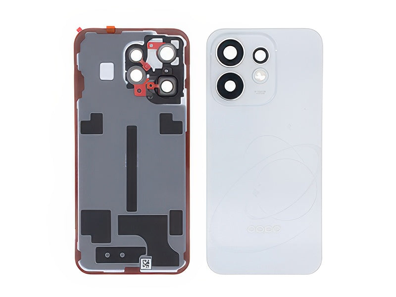 Cover Batteria + Vetrino Camera + Adesivi Pop Bianco per Oppo Reno16 5G