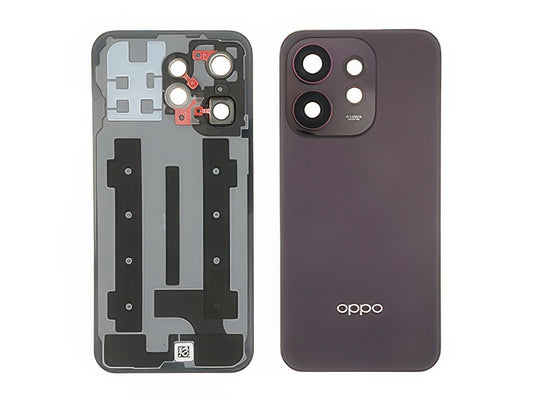 Cover Batteria + Vetrino Camera + Adesivi Viola Nero per Oppo Reno16 5G