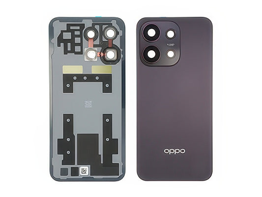 Cover Batteria + Vetrino Camera + Adesivi Viola Nero per Oppo Reno16 FS 5G