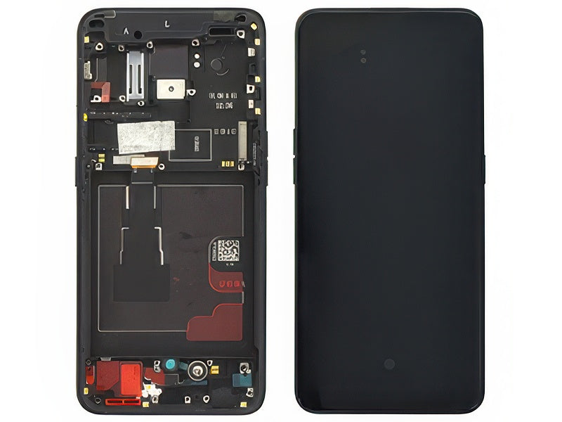 Lcd + Touchscreen + Frame + Tasti laterali + Vibrazione Luminous Nero per Oppo Reno2
