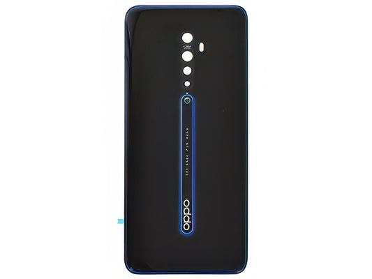 Cover Batteria + Vetrino Camera + Adesivi Luminous Nero per Oppo Reno2