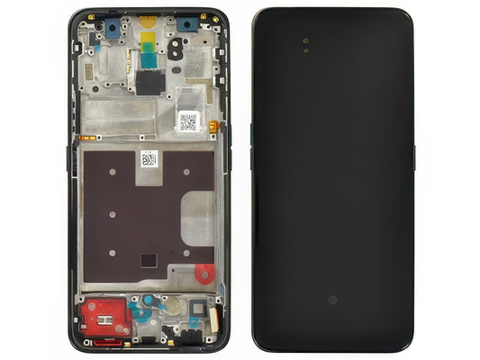Lcd + Touch Screen + Frame + Tasti Laterali Luminous Nero per Oppo Reno2 Z