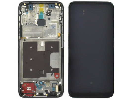 Lcd + Touchscreen + Frame + Tasti Laterali Sky White per Oppo Reno2 Z