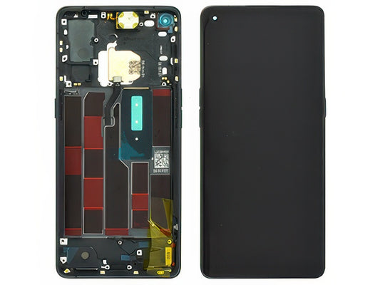 Lcd + Touchscreen + Frame + Tasti laterali + Altoparlante Space Nero per Oppo Reno4 Pro 5G