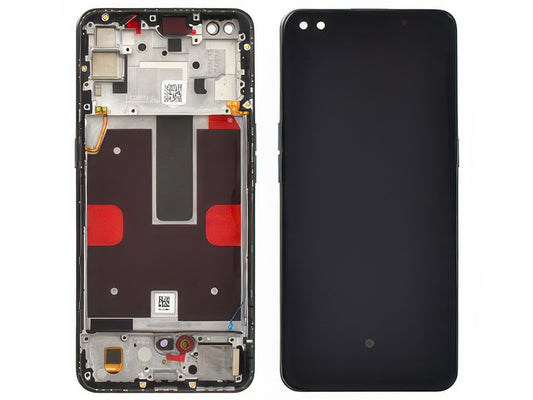 Lcd + Touch Screen + Frame + Tasti Laterali Space Nero per Oppo Reno4 5G