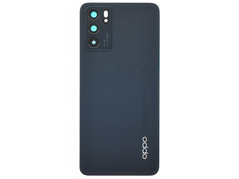 Cover Batteria + Vetrino Camera + Adesivi Stellar Nero per Oppo Reno6 5G