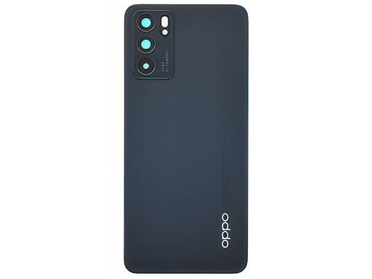 Cover Batteria + Vetrino Camera + Adesivi Stellar Nero per Oppo Reno6 5G