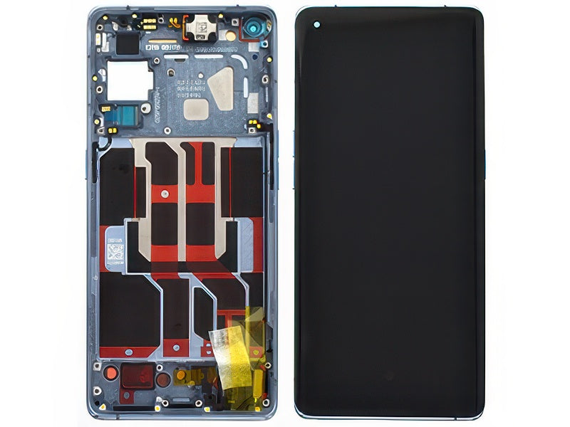Lcd + Touch Screen + Frame + Tasti Laterali + Altoparlante Lunar Grigio per Oppo Reno6 Pro 5G