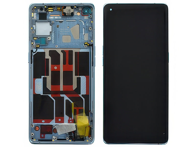 Lcd + Touchscreen + Frame + Tasti Laterali + Altoparlante Arctic Blu per Oppo Reno6 Pro 5G
