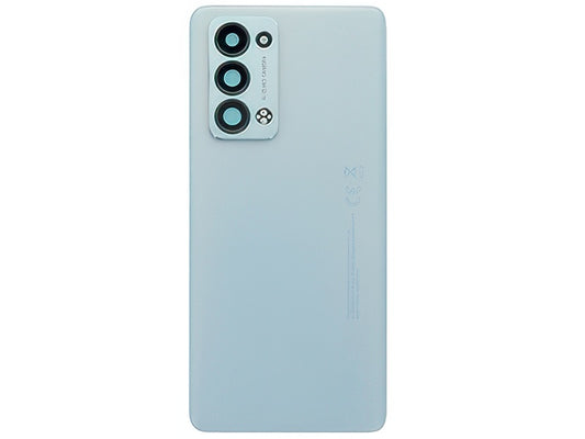 Cover Batteria + Vetrino Camera + Adesivi Arctic Blu per Oppo Reno6 Pro 5G