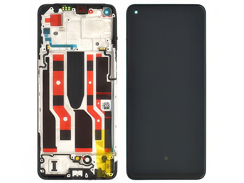 Lcd + Touchscreen + Frame + Switch Tasti Laterali Nero per Oppo Reno8 Lite 5G