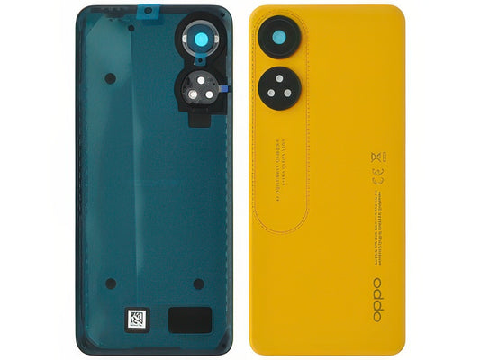 Cover Batteria + Vetrino Camera + Adesivi Sunset Arancione per Oppo Reno8 T