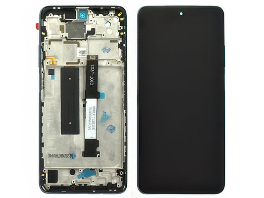 Lcd + Touch Screen + Frame + Tasti Laterali Pearl Grigio per Xiaomi Mi 10T Lite 5G