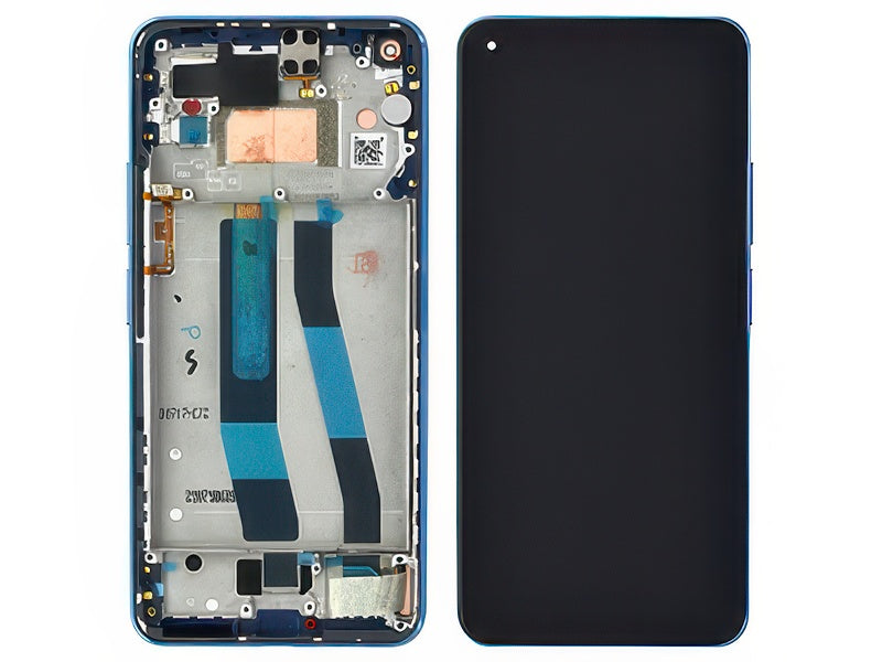 Lcd + Touchscreen + Frame + Tasto Volume Bubblegum Blu per Xiaomi Mi 11 Lite