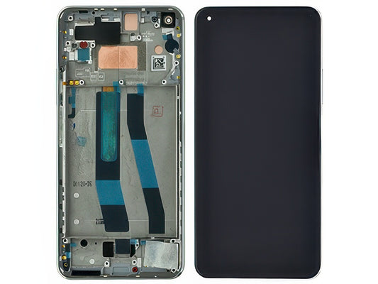 Lcd + Touchscreen + Frame + Tasto Volume Snowflake Bianco per Xiaomi Mi 11 Lite
