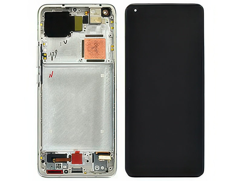 Lcd + Touch Screen + Frame + Tasti Laterali Ceramic White per Xiaomi Mi 11 Ultra 5G