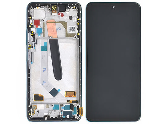 Lcd + Touchscreen + Frame + Tasto Volume + Camera Frontale Celestial Argento per Xiaomi Mi 11i 5G