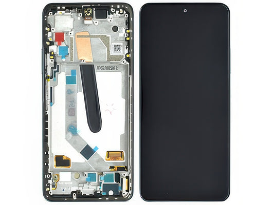 Lcd + Touchscreen + Frame + Tasto Volume + Camera Frontale Cosmic Black per Xiaomi Mi 11i 5G