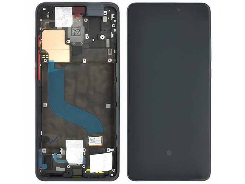Lcd + Touchscreen + Frame + Tasti Laterali Carbon Nero per Xiaomi Mi 9T Pro