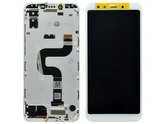 Lcd + Touch Screen + Frame Bianco per Xiaomi Mi A2