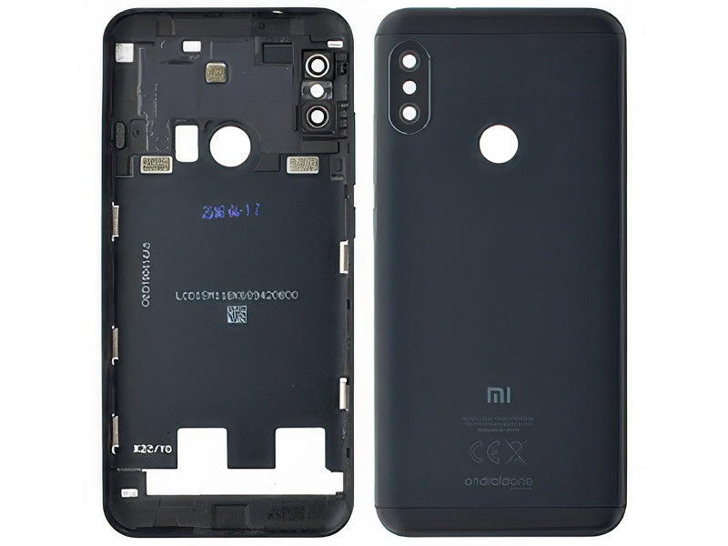 Cover Batteria + Vetrino Camera + Tasti Laterali Nero per Xiaomi Mi A2 Lite