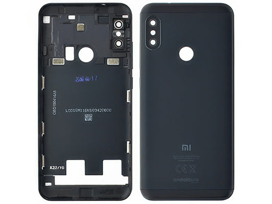 Cover Batteria + Vetrino Camera + Tasti Laterali Nero per Xiaomi Mi A2 Lite