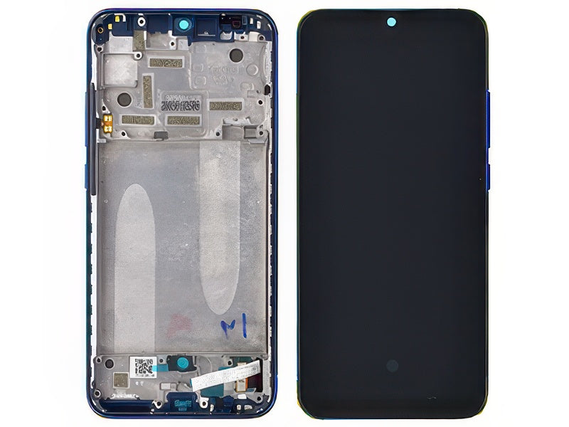 Lcd + Touchscreen + Frame + Tasti Laterali Blu per Xiaomi Mi A3