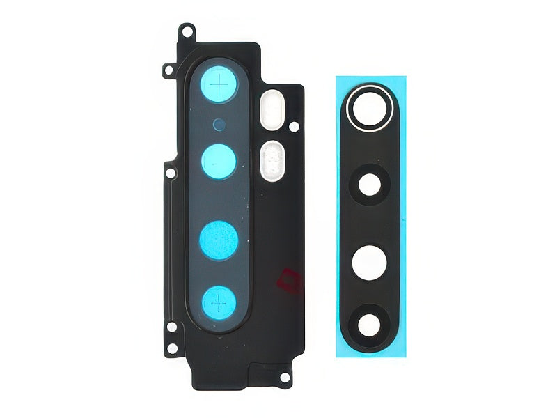 Cover Camera + Vetrino + Adesivi Nero per Xiaomi Mi Note 10 Lite
