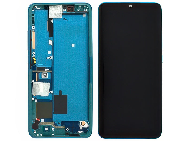 Lcd + Touchscreen + Frame + Tasti Laterali Aurora Verde per Xiaomi Mi Note 10