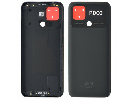 Cover Batteria + Adesivi Power Nero per Xiaomi Poco C40
