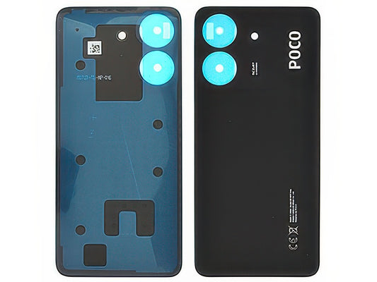 Cover Batteria + Adesivi Nero per Xiaomi Poco C65