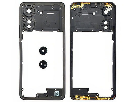 Cover Posteriore + Vetrino Camera + Adesivi Nero per Xiaomi Poco C65